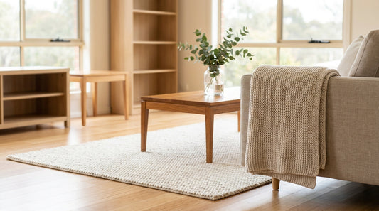 A calm, bright Australian family living room in soft daylight